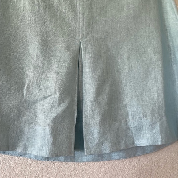 NWT MATTHEW BRUCH Tie Halter Crop Top & Kick Pleat Mini Skirt Set in Aqua - Picture 10 of 10
